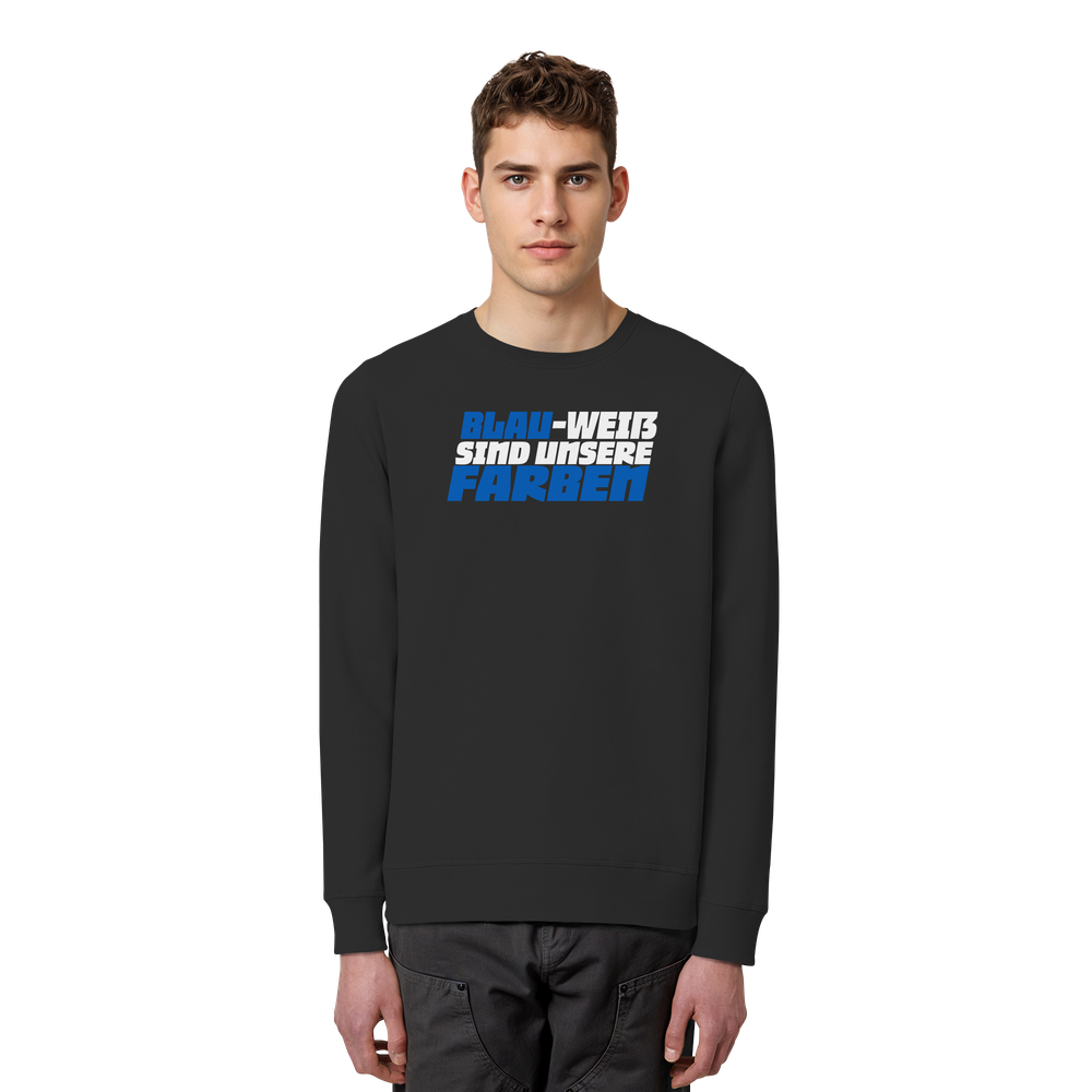 Blau Weiß sind unsere Farben - Organic Basic Unisex Sweatshirt – Bild 4