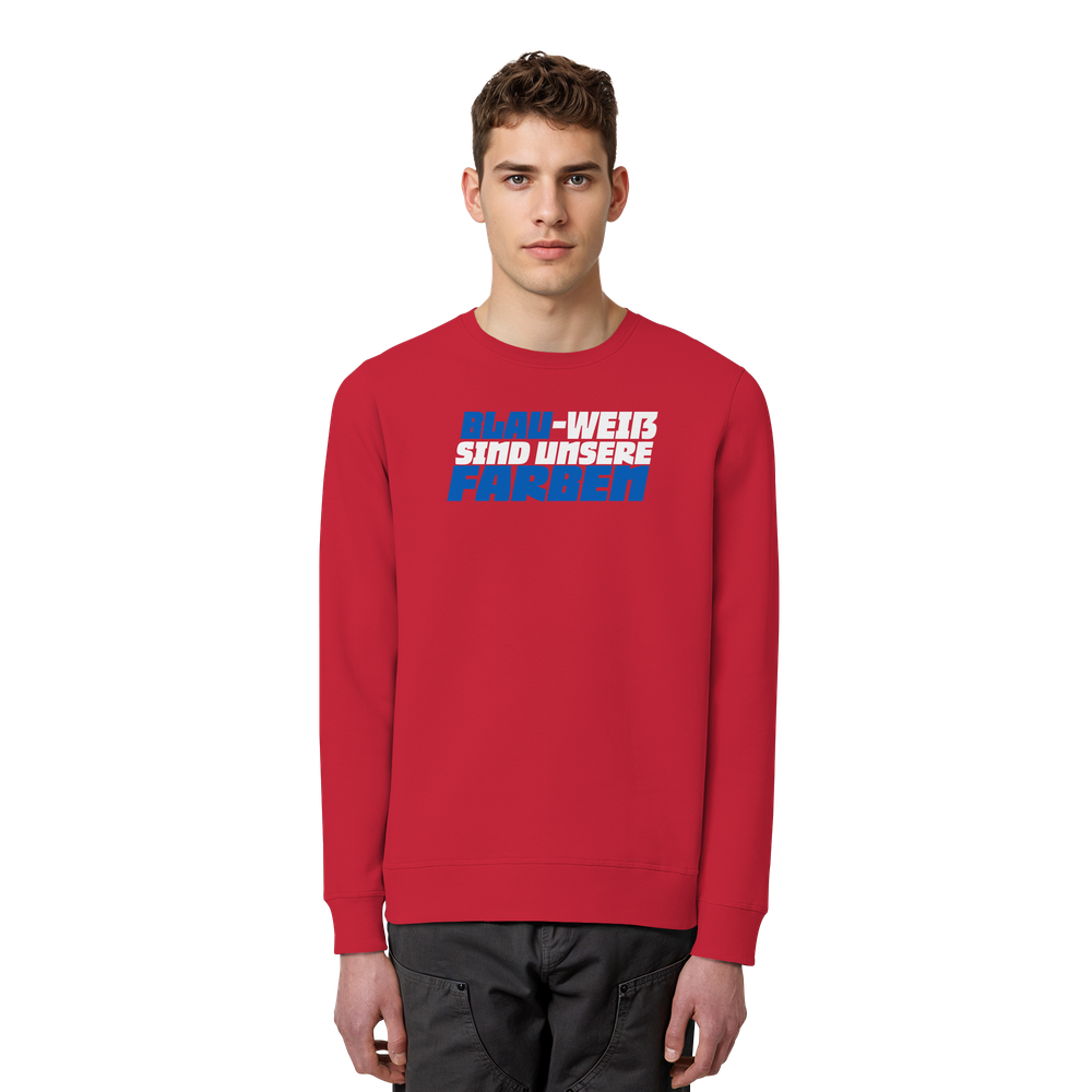 Blau Weiß sind unsere Farben - Organic Basic Unisex Sweatshirt – Bild 40