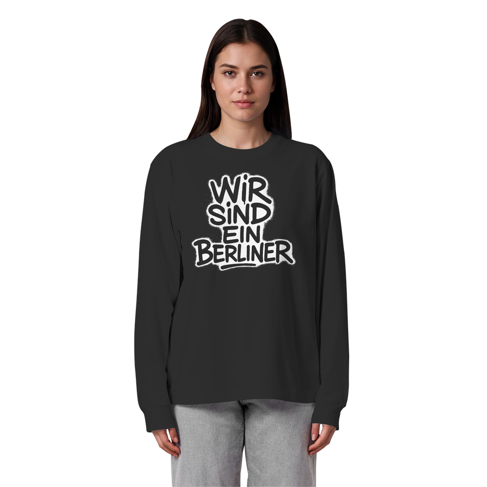 Wir sind ein Berliner - Organic Heavy Oversized Longsleeve T-Shirt – Bild 3
