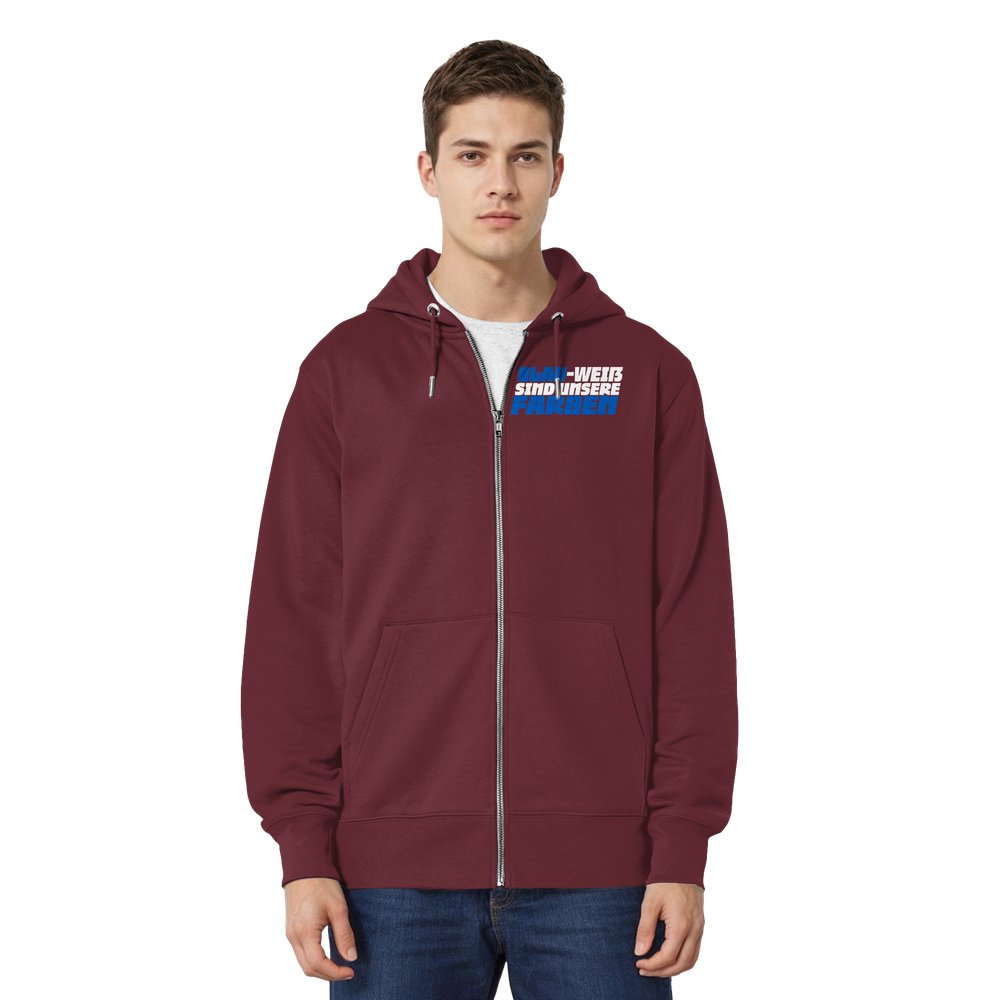 Blau Weiß sind unsere Farben - Organic Relaxed Zipper – Bild 5