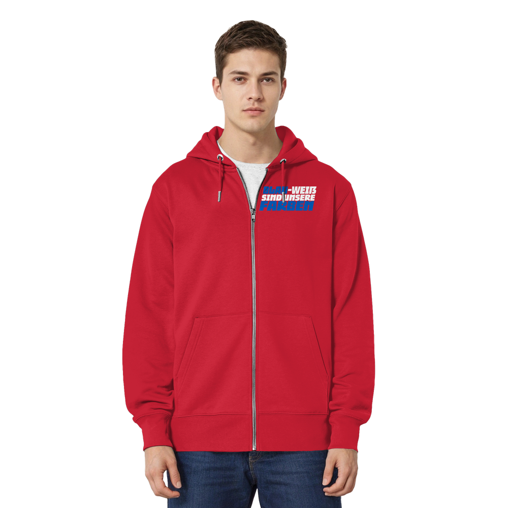 Blau Weiß sind unsere Farben - Organic Relaxed Zipper – Bild 22