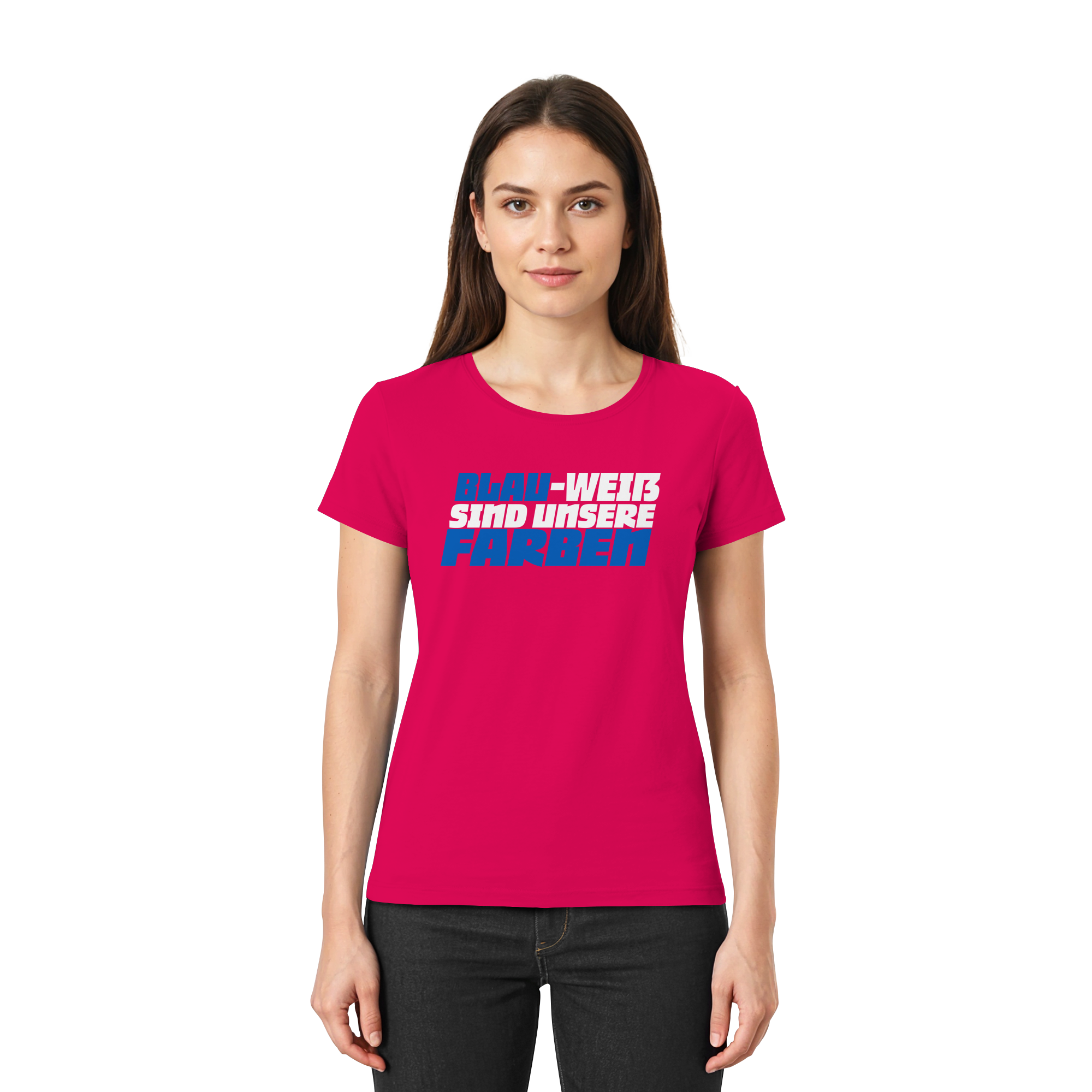 Blau Weiß - Ladies Premium Shirt – Bild 12