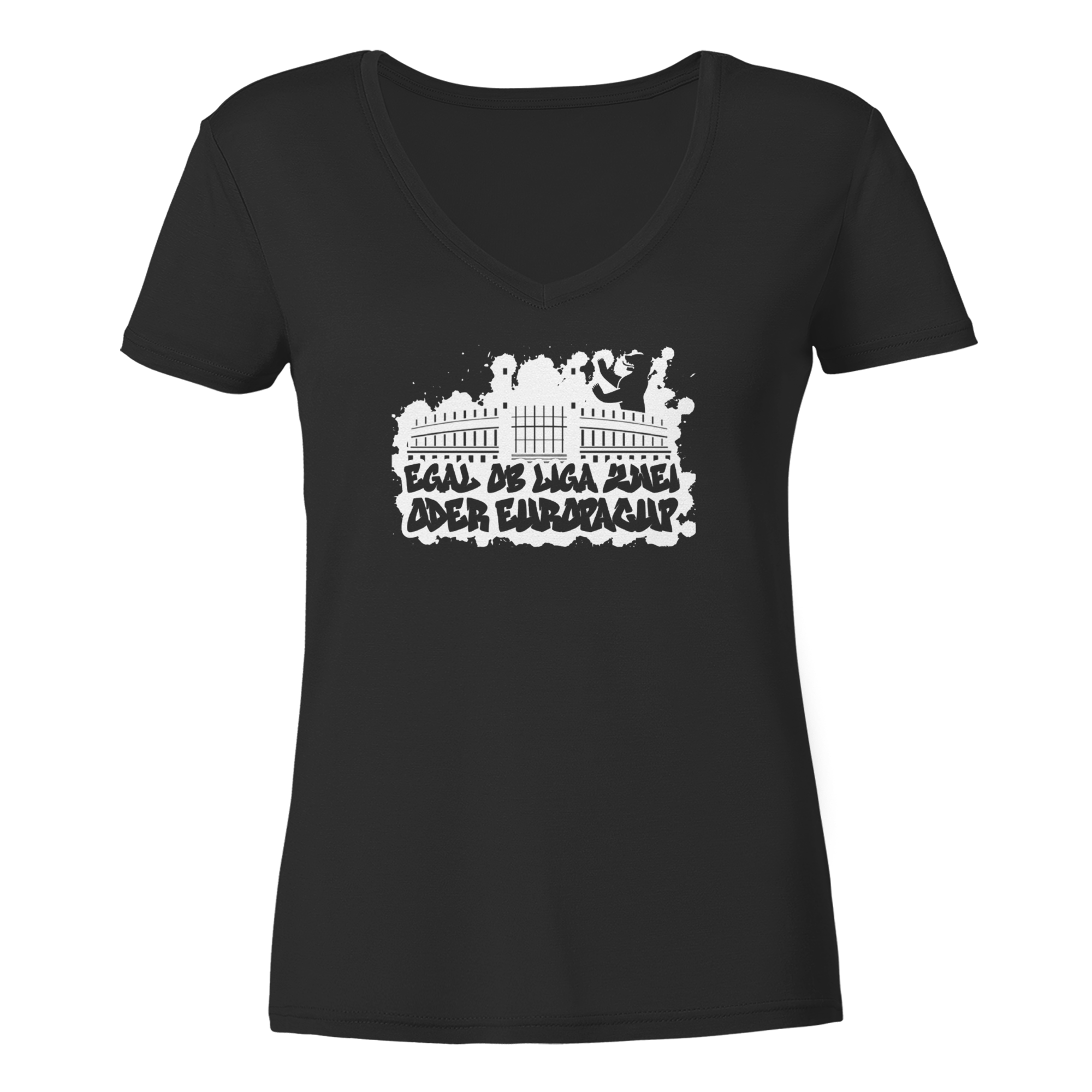 Egal ob Liga Zwei - Ladies V-Neck Shirt – Bild 2