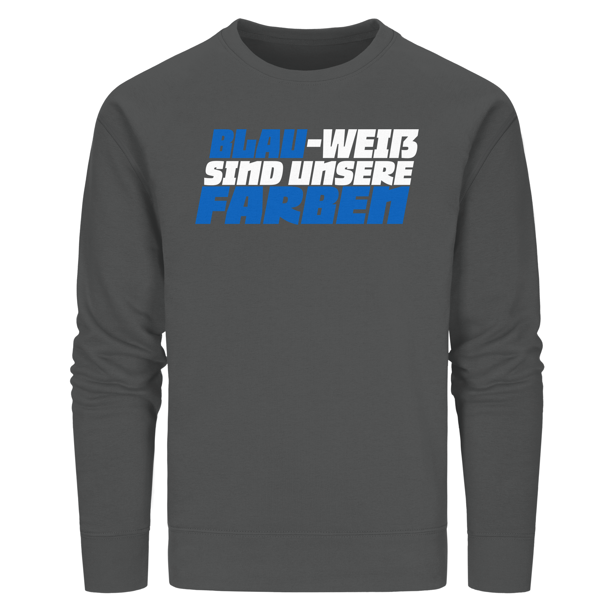 Blau Weiß - Organic Basic Unisex Sweatshirt – Bild 2