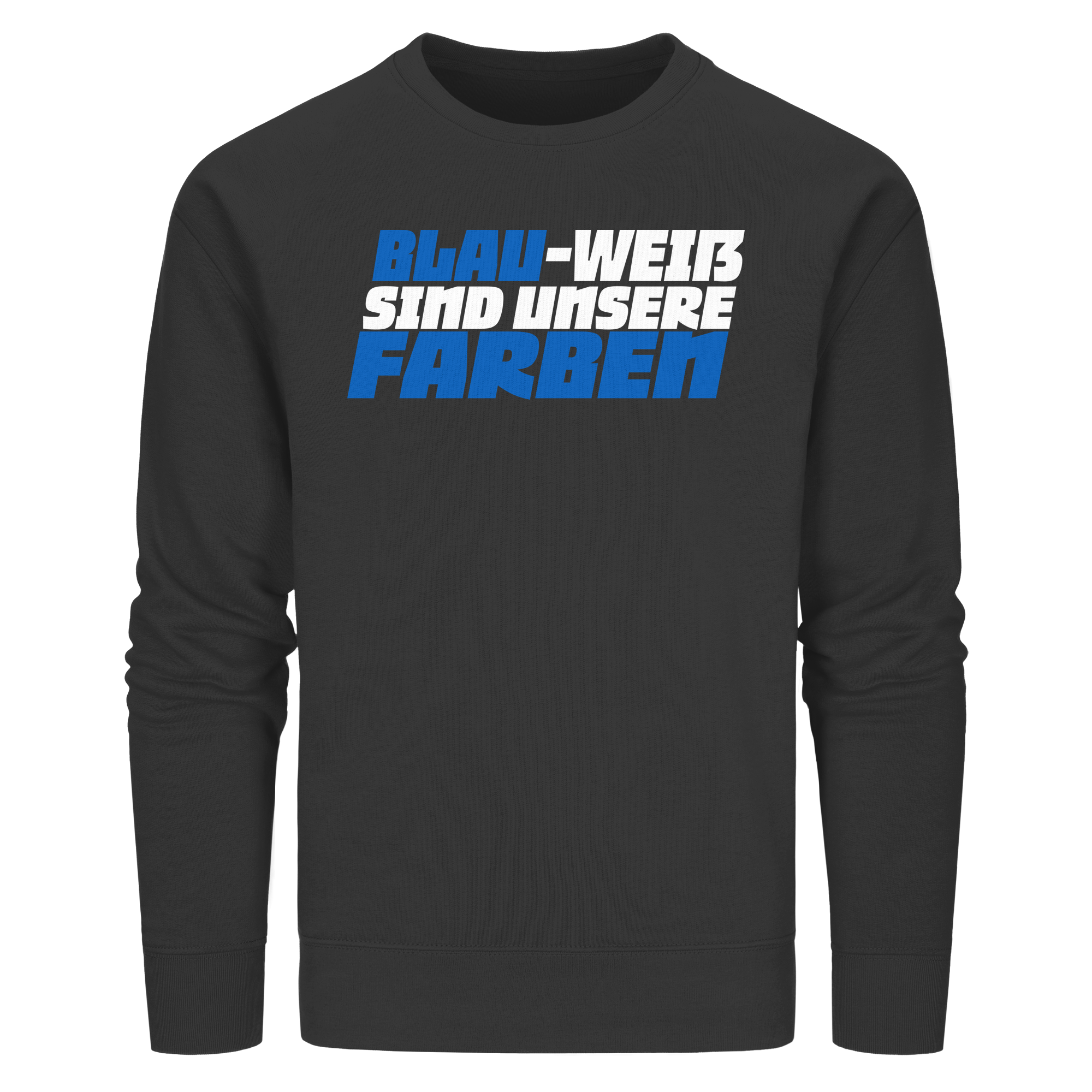 Blau Weiß - Organic Basic Unisex Sweatshirt – Bild 4