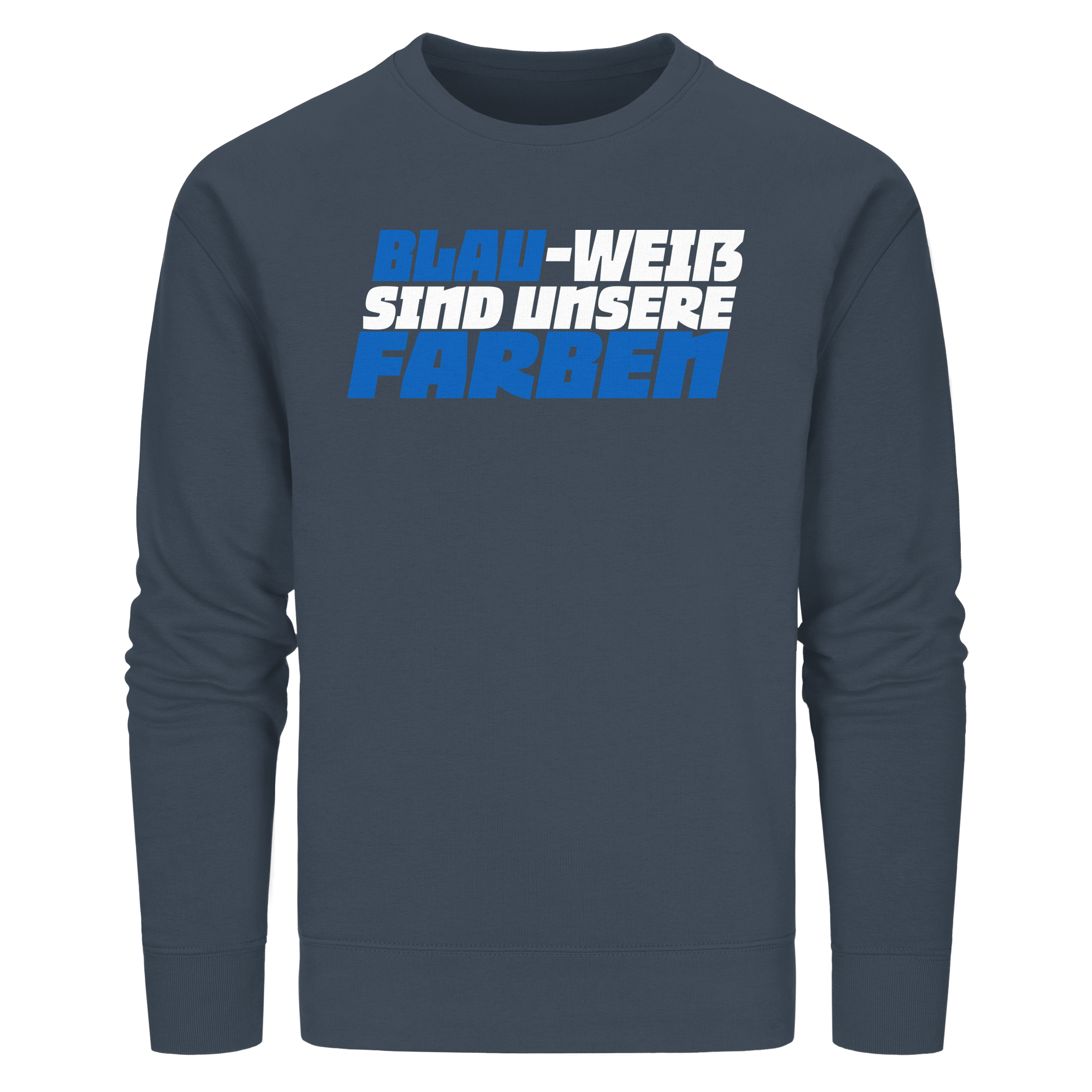 Blau Weiß - Organic Basic Unisex Sweatshirt – Bild 12