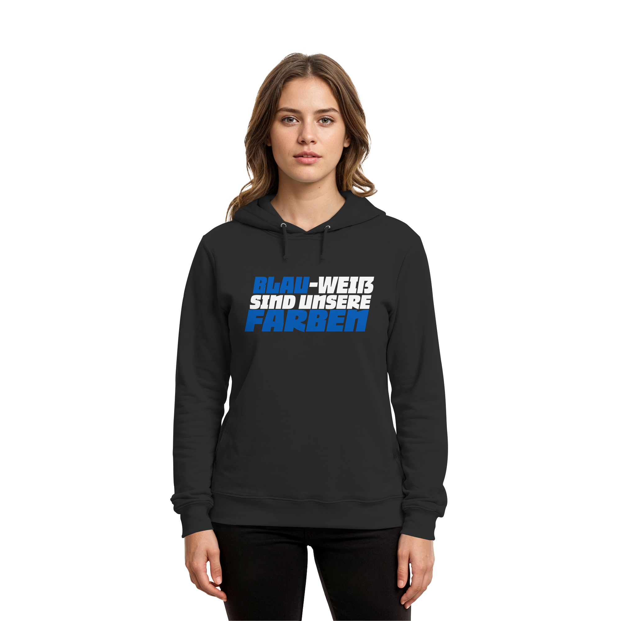 Blau Weiß - Organic Hoodie B&C – Bild 3