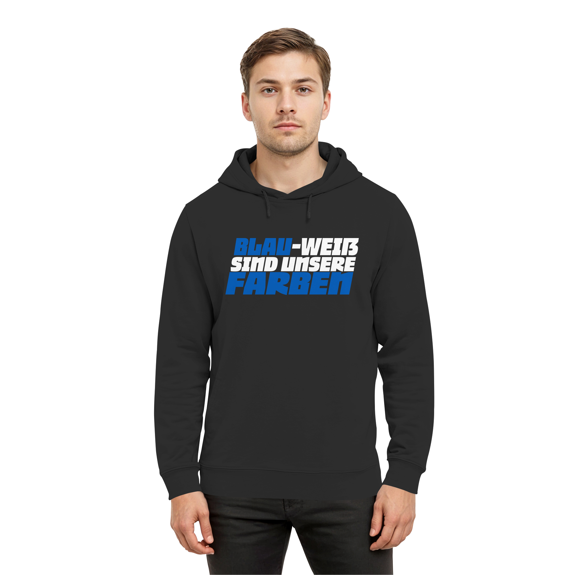 Blau Weiß - Organic Hoodie B&C – Bild 4