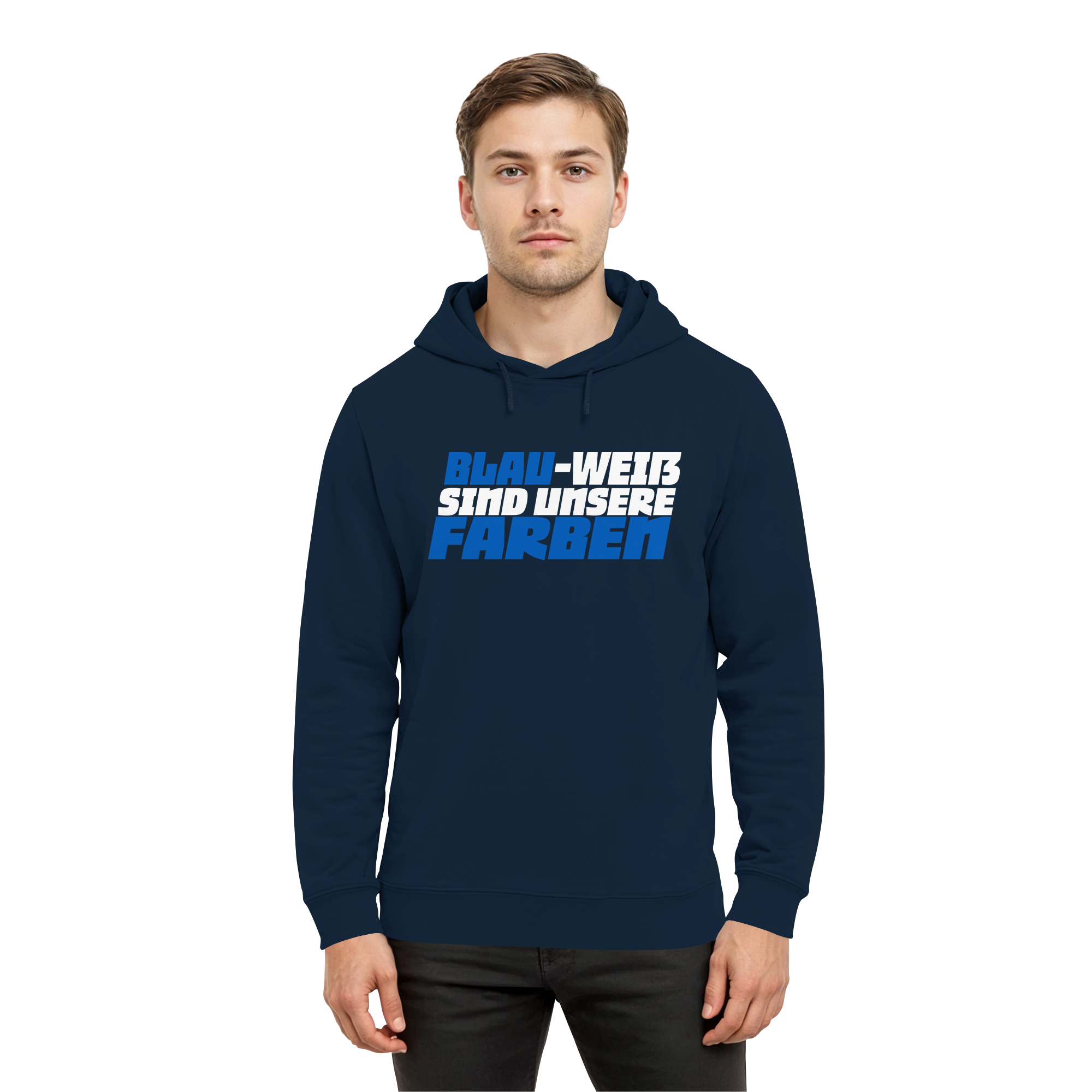 Blau Weiß - Organic Hoodie B&C – Bild 12