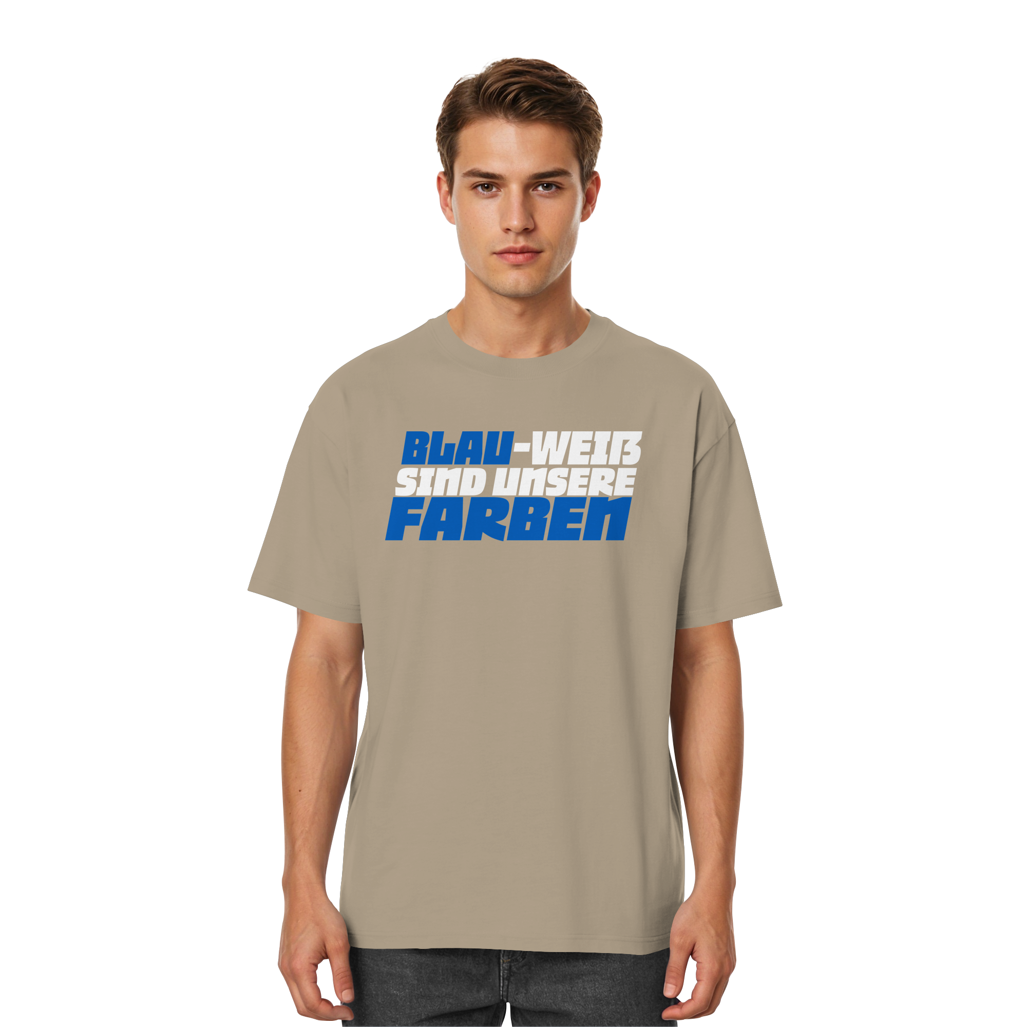Blau Weiß - Streetwear Oversized T-Shirt – Bild 4
