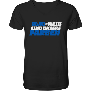Blau Weiß - V-Neck Shirt
