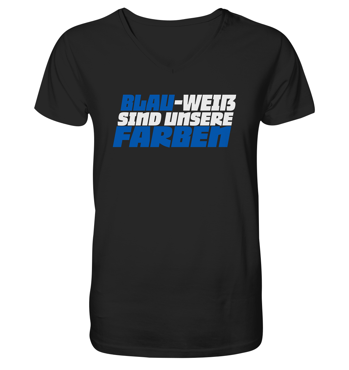 Blau Weiß - V-Neck Shirt