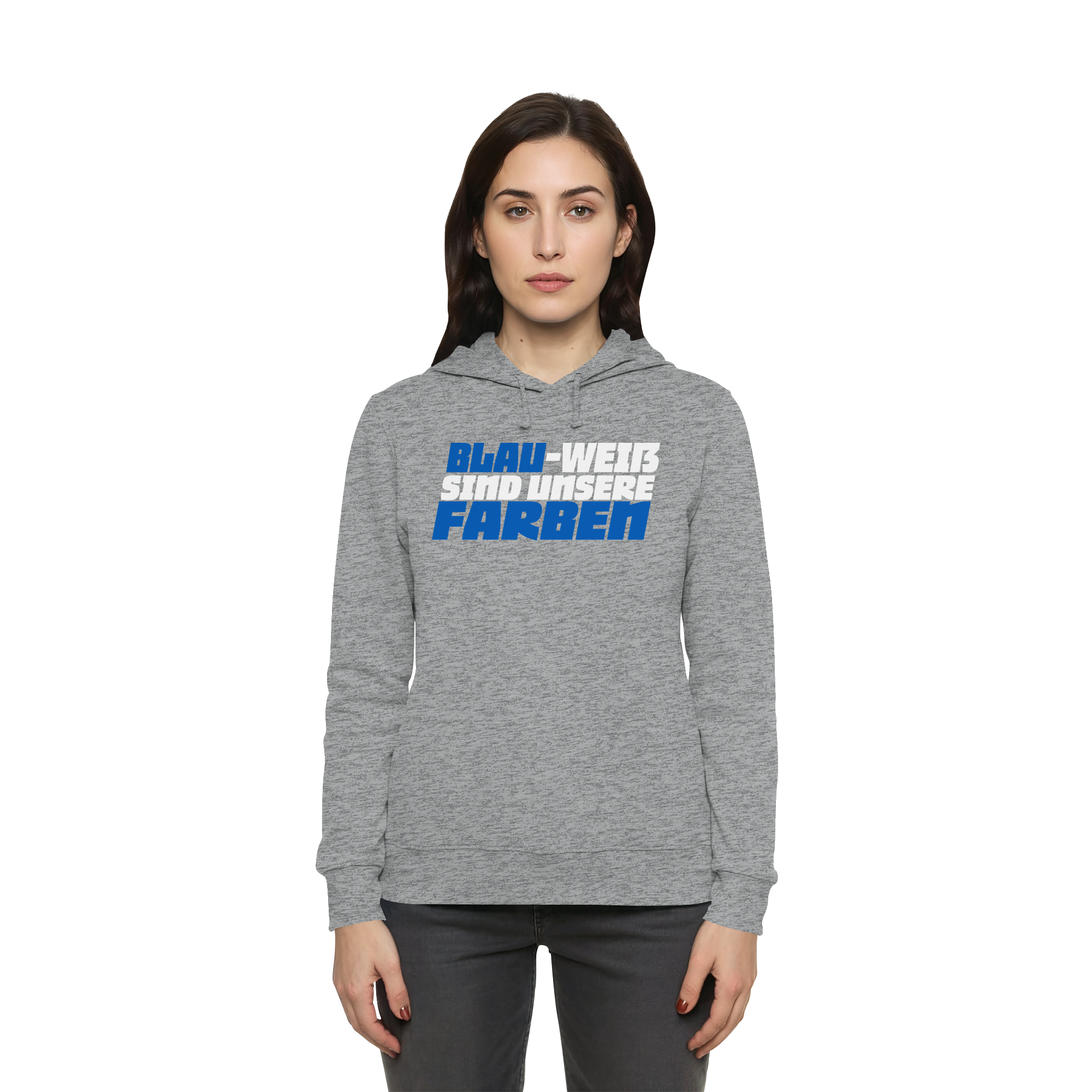 Blau Weiß - Womens Organic Hoodie B&C – Bild 4